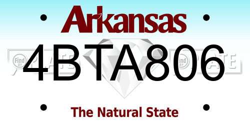 4BTA806 Arkansas License Plate