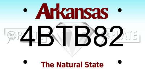 4BTB82 Arkansas License Plate