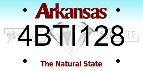 4BTI128 Arkansas License Plate
