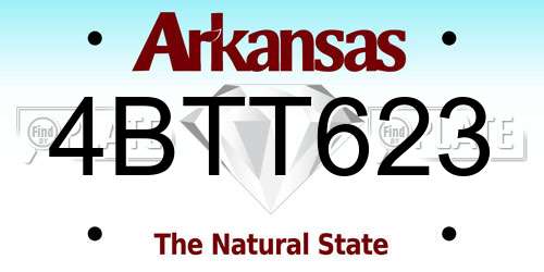 4BTT623 Arkansas License Plate