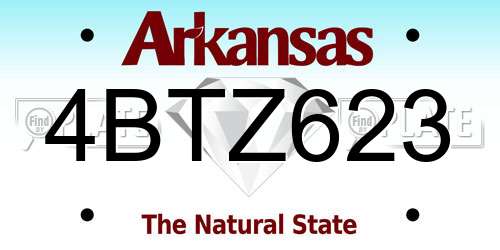 4BTZ623 Arkansas License Plate