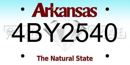 4BY2540 Arkansas License Plate