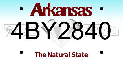 4BY2840 Arkansas License Plate