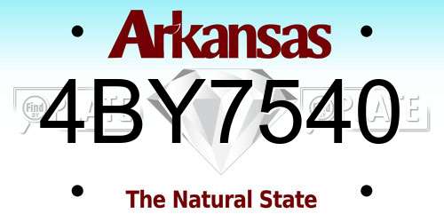 4BY7540 Arkansas License Plate