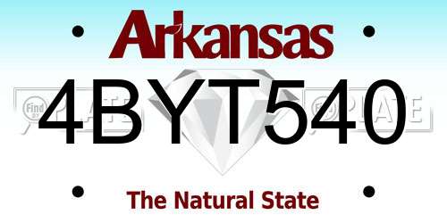 4BYT540 Arkansas License Plate