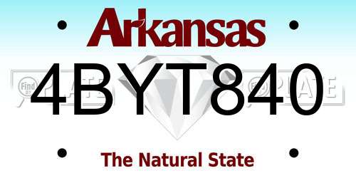 4BYT840 Arkansas License Plate