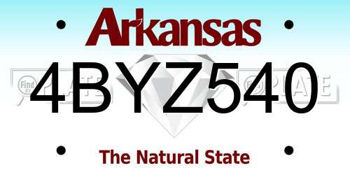 4BYZ540 Arkansas License Plate