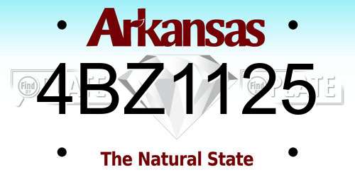 4BZ1125 Arkansas License Plate