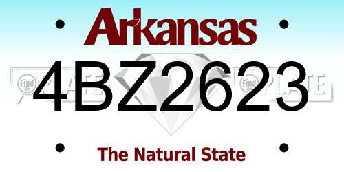 4BZ2623 Arkansas License Plate