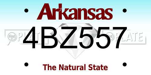 4BZ557 Arkansas License Plate