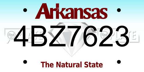4BZ7623 Arkansas License Plate