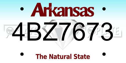 4BZ7673 Arkansas License Plate