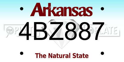 4BZ887 Arkansas License Plate