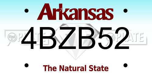 4BZB52 Arkansas License Plate
