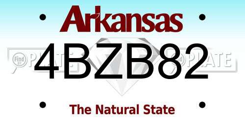 4BZB82 Arkansas License Plate