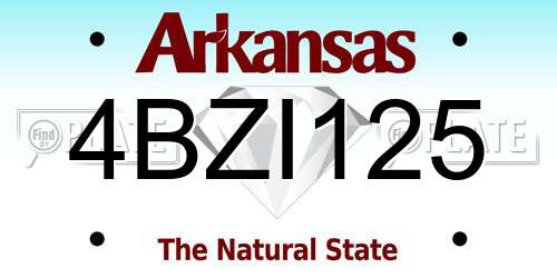 4BZI125 Arkansas License Plate
