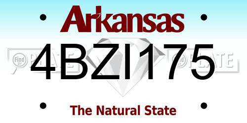 4BZI175 Arkansas License Plate
