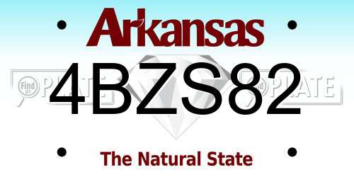 4BZS82 Arkansas License Plate