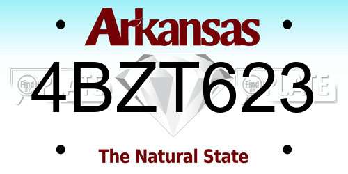 4BZT623 Arkansas License Plate