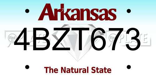 4BZT673 Arkansas License Plate