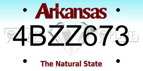 4BZZ673 Arkansas License Plate