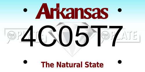 4C05T7 Arkansas License Plate