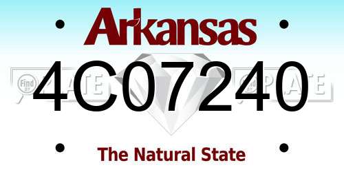 4C07240 Arkansas License Plate