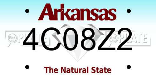4C08Z2 Arkansas License Plate
