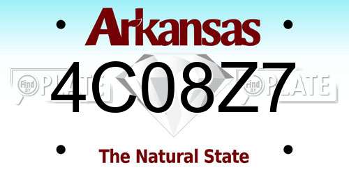 4C08Z7 Arkansas License Plate