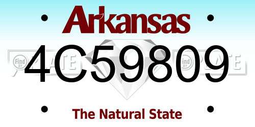 4C59809 Arkansas License Plate