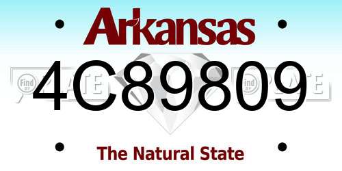 4C89809 Arkansas License Plate