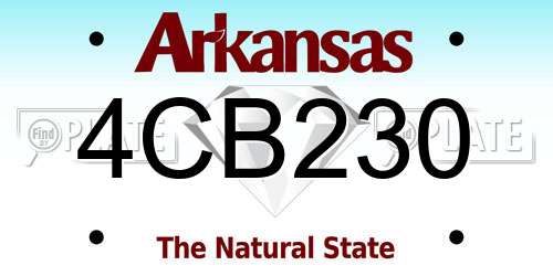 4CB230 Arkansas License Plate