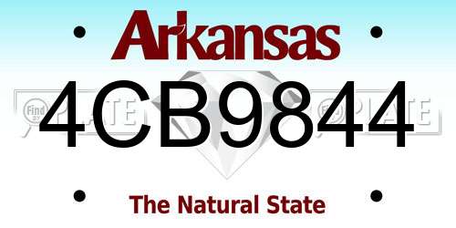 4CB9844 Arkansas License Plate