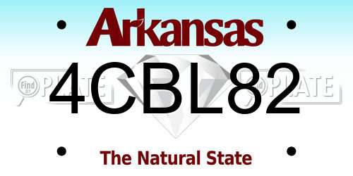 4CBL82 Arkansas License Plate