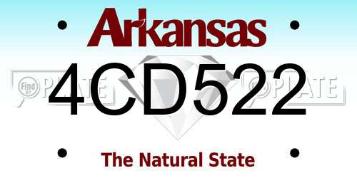 4CD522 Arkansas License Plate