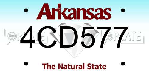 4CD577 Arkansas License Plate