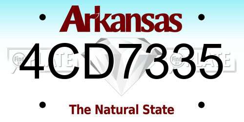 4CD7335 Arkansas License Plate