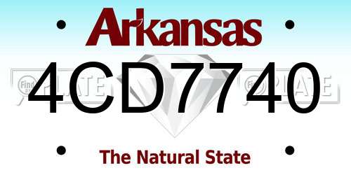 4CD7740 Arkansas License Plate
