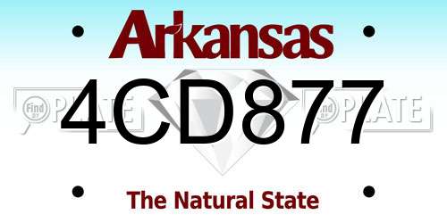 4CD877 Arkansas License Plate