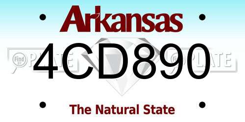 4CD890 Arkansas License Plate