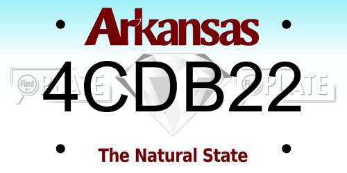 4CDB22 Arkansas License Plate