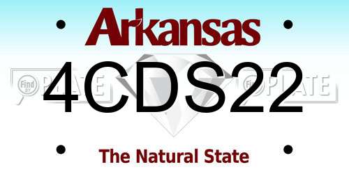 4CDS22 Arkansas License Plate