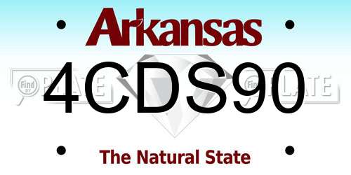 4CDS90 Arkansas License Plate