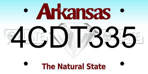 4CDT335 Arkansas License Plate