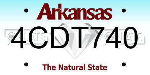 4CDT740 Arkansas License Plate