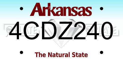4CDZ240 Arkansas License Plate
