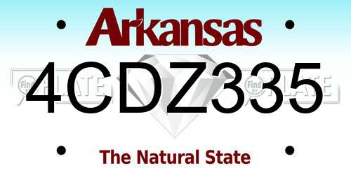4CDZ335 Arkansas License Plate