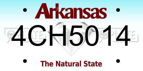 4CH5014 Arkansas License Plate