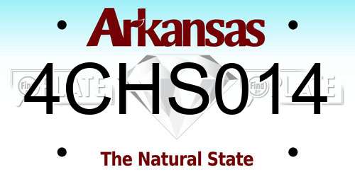 4CHS014 Arkansas License Plate
