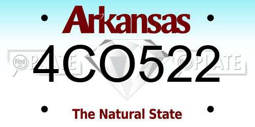 4CO522 Arkansas License Plate